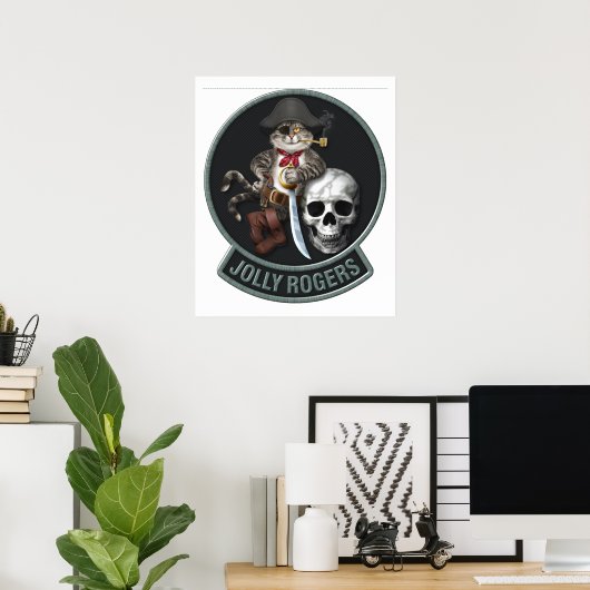F-14 Tomcat Mascot-Piratenflaggen Poster (Heimbüro)