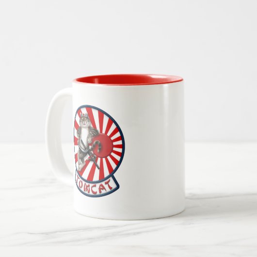 F-14 Tomcat MaskottchenSundowners Zweifarbige Tasse (Vorderseite Links)