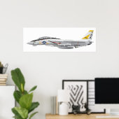 F-14 Tomcat Militärstreitjet VF-21 Poster (Heimbüro)