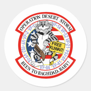 F-14 Tomcat Operation Wüstensturm Runder Aufkleber