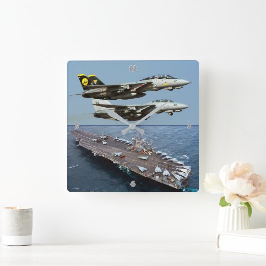 F-14 TOMCAT QUADRATISCHE WANDUHR (Zuhause)