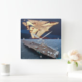 F-14 TOMCAT QUADRATISCHE WANDUHR (Zuhause)