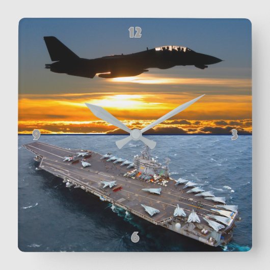 F-14 TOMCAT QUADRATISCHE WANDUHR (Vorderseite)