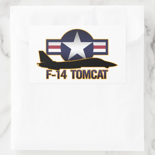 F-14 Tomcat Rechteckiger Aufkleber (Tasche)