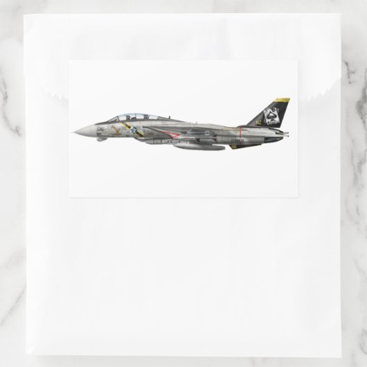 F-14 Tomcat Rechteckiger Aufkleber (Tasche)