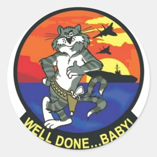 F-14 TOMCAT-STICKER RUNDER AUFKLEBER (Vorderseite)