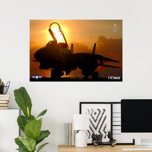 F-14 TOMCAT "SUNSET" POSTER (Heimbüro)