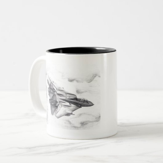 F-14 Tomcat Zweifarbige Tasse (Vorderseite Links)