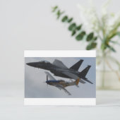 F-15 EAGLE + P-51 MUSTANG FORMATION POSTKARTE (Stehend Vorderseite)