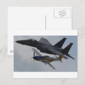 F-15 EAGLE + P-51 MUSTANG FORMATION POSTKARTE (Vorne/Hinten)