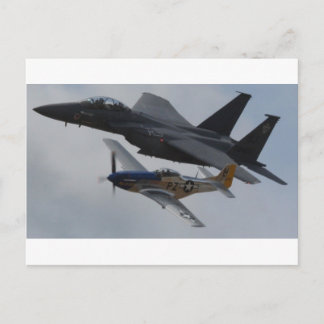 F-15 EAGLE + P-51 MUSTANG FORMATION POSTKARTE