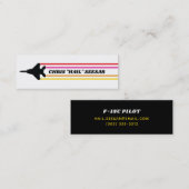 F-15 Pilot Retro Stripe Skinny Business Card Mini Visitenkarte (Vorne/Hinten)