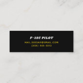 F-15 Pilot Retro Stripe Skinny Business Card Mini Visitenkarte (Rückseite)