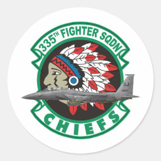 F-15 Strike Eagles 335. Kämpfer Squadron Runder Aufkleber