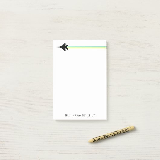 F-15 Stripter Jet Individuelle Name Notepad Post-it Klebezettel (Auf Schreibtisch)