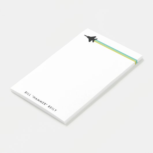 F-15 Stripter Jet Individuelle Name Notepad Post-it Klebezettel (angewinkelt)