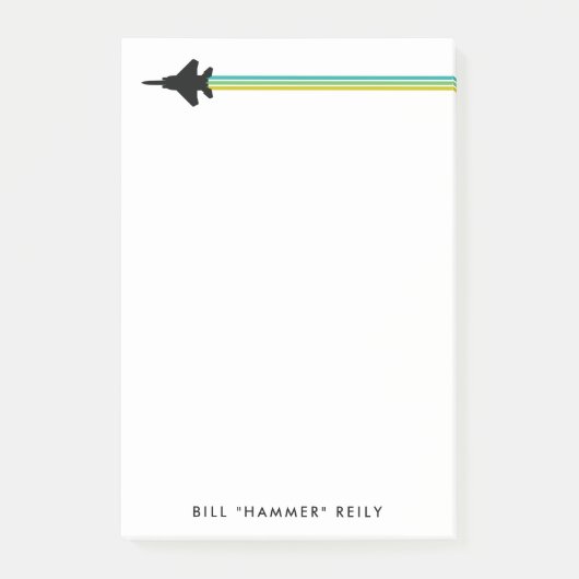 F-15 Stripter Jet Individuelle Name Notepad Post-it Klebezettel (Vorderseite)