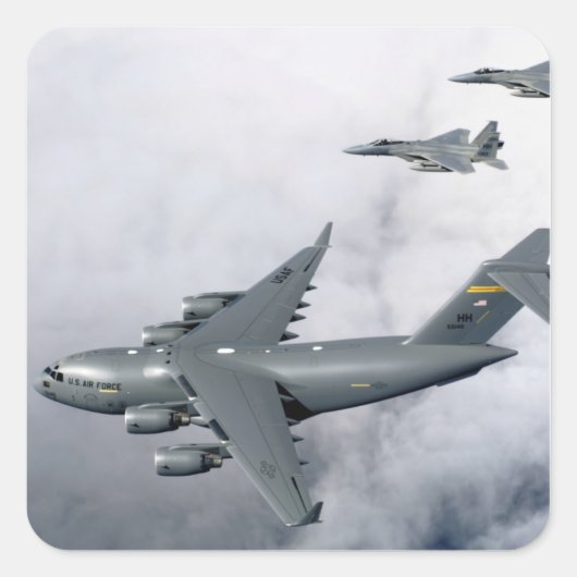 F-15B Adler begleiten den ersten auf Hawaii basier Quadratischer Aufkleber (Vorderseite)