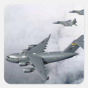 F-15B Eagles Eskorte der erste Hawaii-ansässige Quadratischer Aufkleber