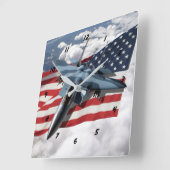F-15C Angreifer Quadratische Wanduhr (Winkel)