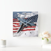 F-15C Angreifer Quadratische Wanduhr (Zuhause)