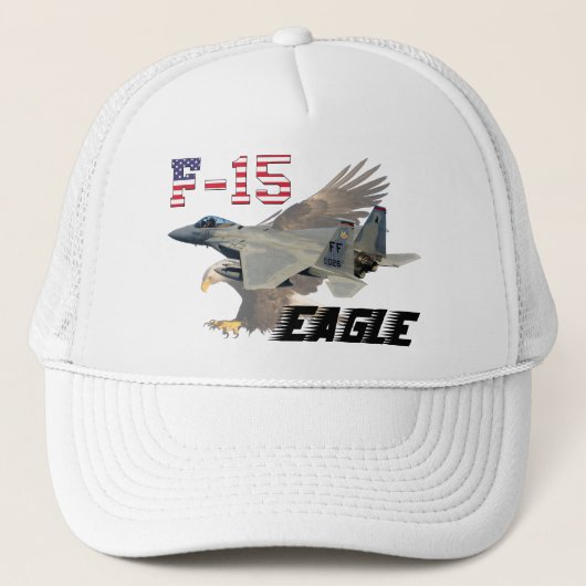 F-15C Eagle USAF Background Bald Eagle Truckerkappe (Vorderseite)