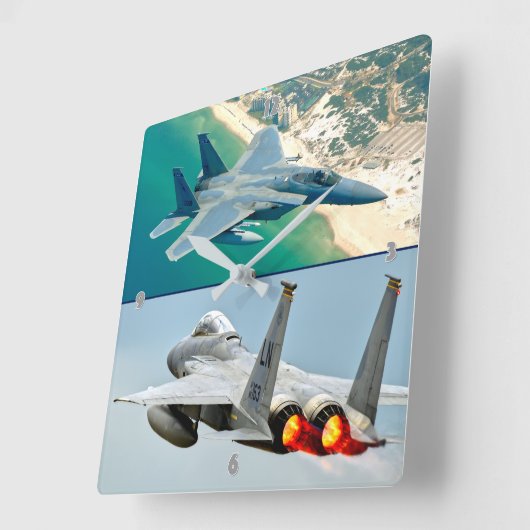 F-15C EGFL QUADRATISCHE WANDUHR (Winkel)