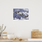 F-15D Adler und F-16 Falken bekämpfen Poster (Küche)