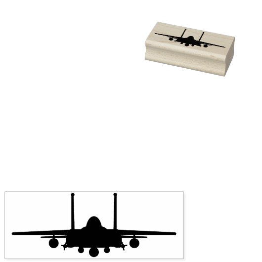 F-15E Strike Eagle Fighter Jet Front Wood Briefmar Gummistempel (Stempel)