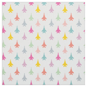 F-15E Strike Eagle Fighter Jets Pattern - Pastel Stoff