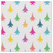 F-15E Strike Eagle Fighter Jets Pattern - Regenbog Stoff (Nahaufnahme)