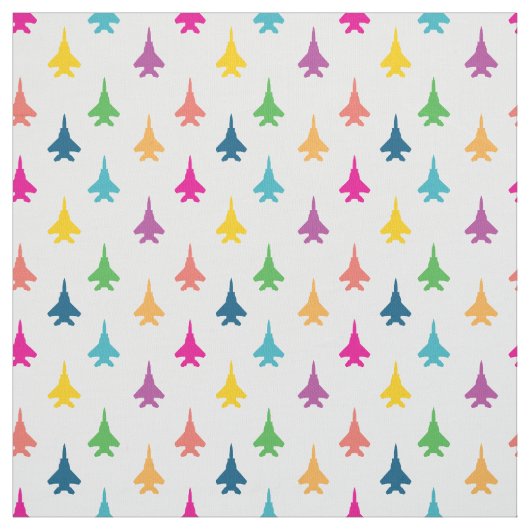 F-15E Strike Eagle Fighter Jets Pattern - Regenbog Stoff (Muster)