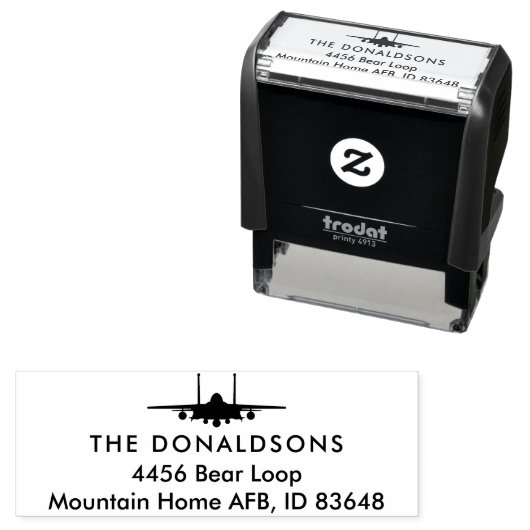 F-15E Strike Eagle Jet Custom Rücksendeadresse Bri Permastempel (Beispiel)