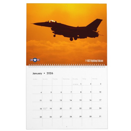 F-16 BEKÄMPFUNGSFALCON KALENDER (Jan 2026)