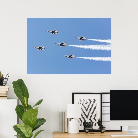 F-16 Donnervögel unter der Fünf-Karten-Formation Poster (Heimbüro)