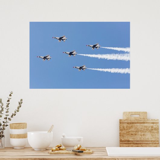 F-16 Donnervögel unter der Fünf-Karten-Formation Poster (Küche)