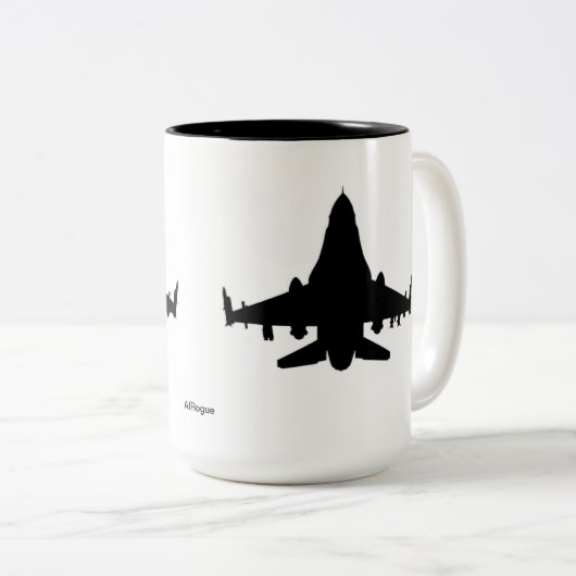 F-16 durch Airogue Zweifarbige Tasse (VorderseiteRechts)