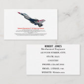 F-16 Falcon Fighter Jet Business Card Visitenkarte (Vorne/Hinten)