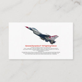 F-16 Falcon Fighter Jet Business Card Visitenkarte
