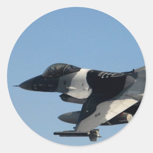 F-16 FALCON IN CAMOUFLAGE RUNDER AUFKLEBER (Vorderseite)