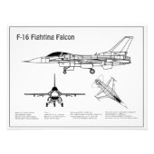 F-16 Falken bekämpfen - Flugzeugherstellungspläne  Fotodruck (Vorne)