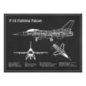F-16 Falken bekämpfen - Flugzeugherstellungspläne  Fotodruck (Vorne)