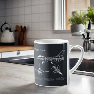 F-16 Falken bekämpfen - Flugzeugherstellungspläne  Kaffeetasse