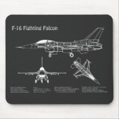 F-16 Falken bekämpfen - Flugzeugherstellungspläne Mousepad (Vorne)