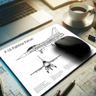 F-16 Falken bekämpfen - Flugzeugherstellungspläne  Mousepad