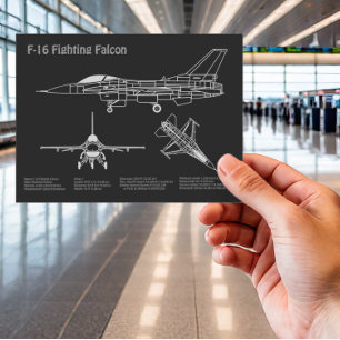 F-16 Falken bekämpfen - Flugzeugherstellungspläne Postkarte