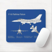 F-16 Falken bekämpfen - Flugzeugkonzept ABD Mousepad (Mit Mouse)
