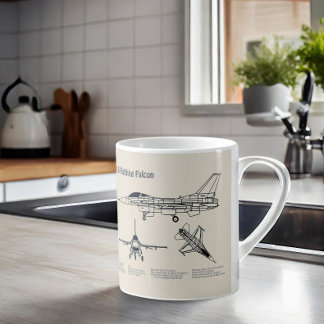 F-16 Falken bekämpfen - Flugzeugkonzepte SD Kaffeetasse