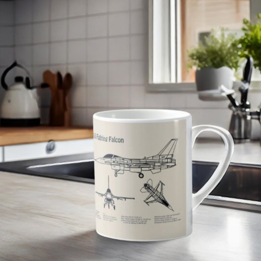 F-16 Falken bekämpfen - Flugzeugkonzepte SD Kaffeetasse