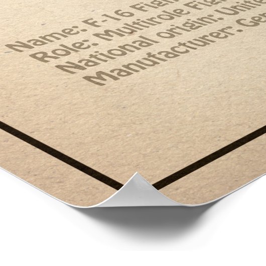 F-16 Falken bekämpfen - Flugzeugkonzepte SD Poster (Ecke)